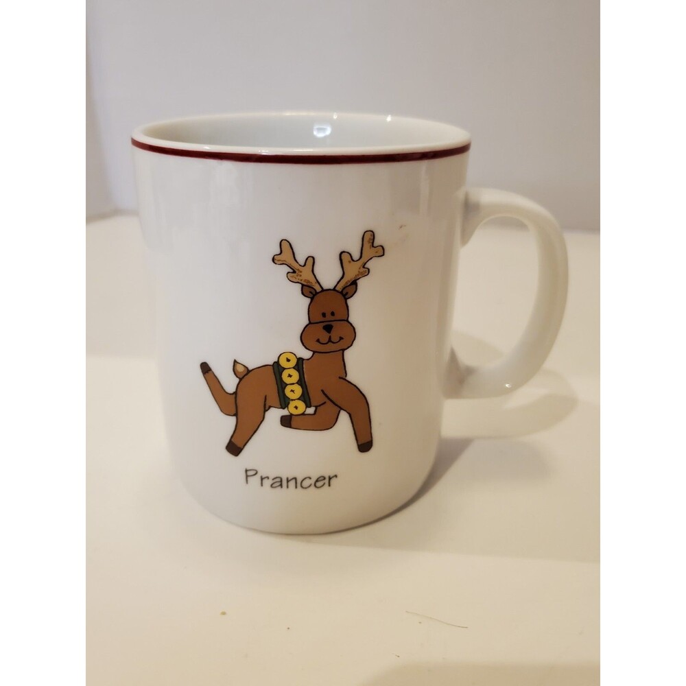 Prancer Reindeer Mug ABC Distributing Coffee Tea Cup Christmas Santa Holiday